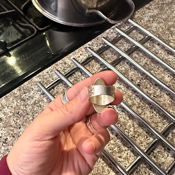 Lovely Vintage Variscite Sterling Silver Ring Size 8 - Picture 3 of 5